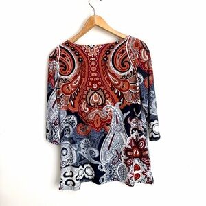 ⭐ 3 for $40 - Cleo - Paisley Print Stretch Top - Size L